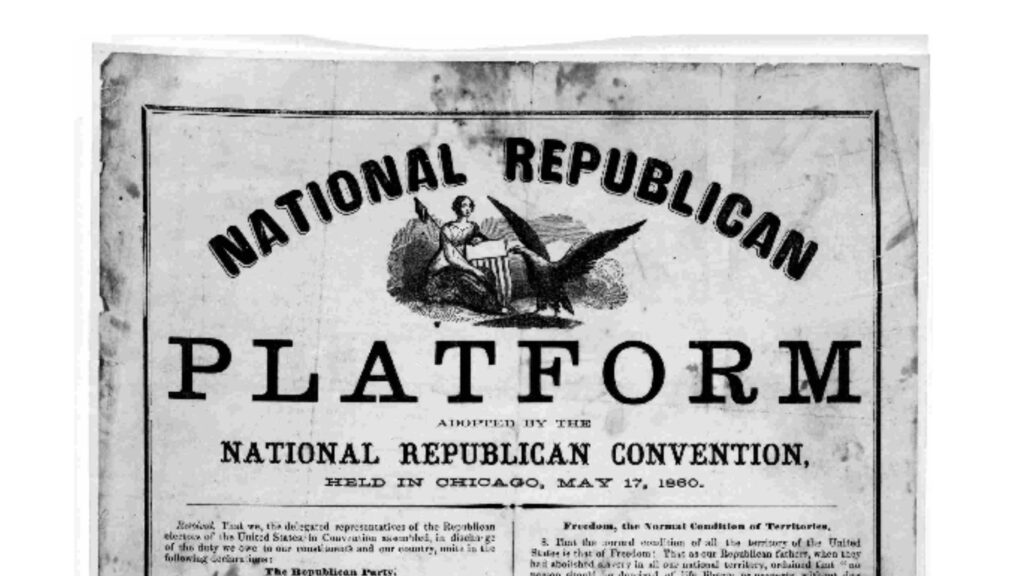 The National Republican Platform written at the founding of the Republican Party